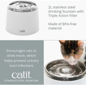 Cat/ pet water fountain feeder steel NWTIB